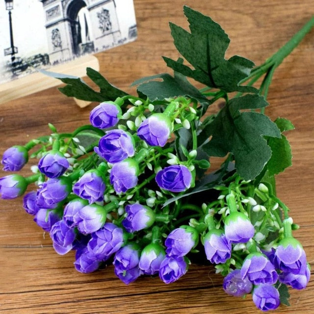 36 heads/ 1 Bunch Artificial Flowers Party Silk fake Flowers Peonies For Home Party Chrismas DIY Wedding Decoration Bouquet