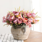 5 Head Bouquet Peony Artificial Flowers Small White Silk Peonies Fake Flowers Wedding Party Home Decoration Rose Flower Pink Art